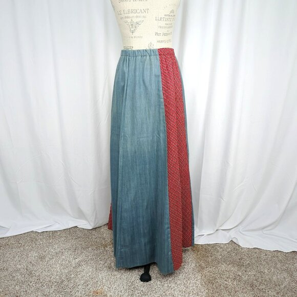 Vintage Chessa Davis Western Skirt Small Maxi Denim - Picture 5 of 10
